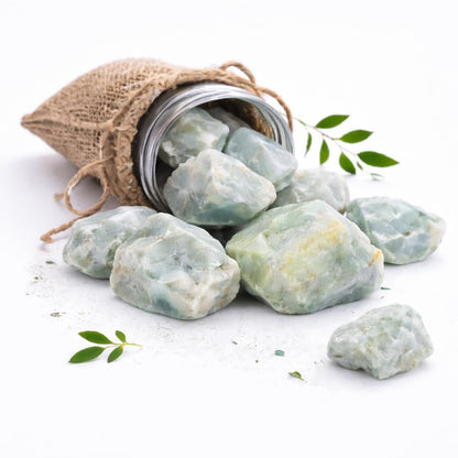Crocon 1/4 LB Aquamarine Rough Bulk Natural Stone Raw Gemstone Tumbling Cabbing PolishingMining Chakra Balancing Reiki Healing Good Luck Home Office Decor