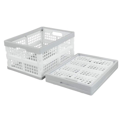 Vababa 3-Pack Plastic Stackable Collapsible Storage Crate, 15 L Stacking Folding Storage Basket