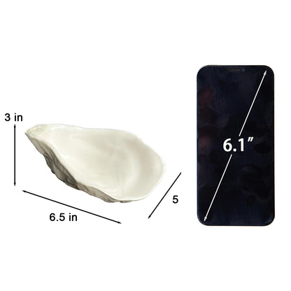 Cynkeyee Decorative Bowl Home Decor - Ceramic Shell Small Key Bowl Candy Bowls for Entryway Table, Kitchen Counter Bookshelf Coffee Table Decor 6.5x5x3 Inch