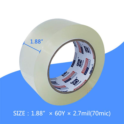 P PERFECTAPE Heavy Duty Packing Tape 6 Rolls, Total 360Y, Clear, 2.7 mil, 1.88 inch x 60 Yards, Ultra Strong, Refill for Packaging and Shipping