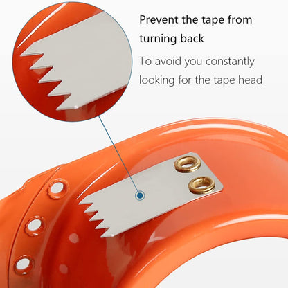 PROSUN 2 Pack Metal Packing Tape Dispenser Gun:2-inch Wide Tape Dispenser / 3-Inch Inner Paper Core(2" Blue + 2" Orange)