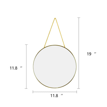 ZYGNHMO Round Wall Mirror Door Mirror PVC Plastic Frame (Gold, 11.8 inch)
