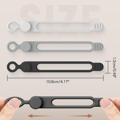 Muxou Silicone Cable Ties, Magnetic Data Cable Organizers Reusable Cable Ties Wire Organizer Adjustable Fastening Cable Straps Magnetic Silicone Cable Straps Cord Organizer for Bundling Earphone