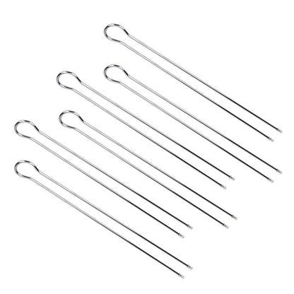 CYTGOUPER 6 Pcs Metal Skewers for kabobs, 12inch BBQ U-Shaped Telescopic Barbecue Skewers,Double Pronged Design Chicken Skewers BBQ Grill Set for BBQ Cookouts Picnic Camping Oven