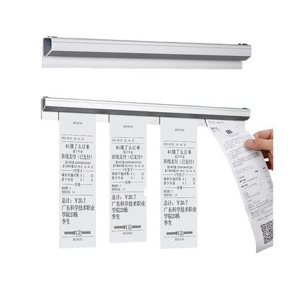 ECKEK 2 Pack Ticket Holders Receipt Holder for Restaurant, No Drill Check Rack Order Receipt Rail Display Slide for Commercial Kitchen Cafes Pubs Bars (12 Inch)