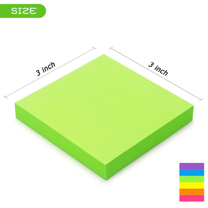 Early Buy Pop Up Sticky Notes 3x3 Refills Self-Stick Notes 12 Pads, 6 Bright Colors, 100 Sheets/Pad