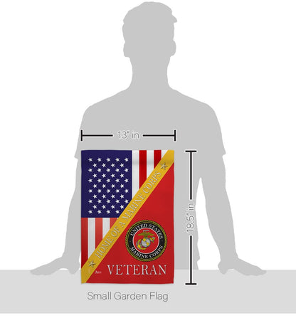 Home of Marine Corps Garden Flag - Armed Forces USMC Semper Fi United State American Military Veteran Retire - House Decoration Banner Small Yard Gift Double-Sided Made In USA 13 X 18.5, Thick Fabric