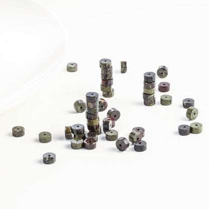 Natural Dragon Blood Stone Spacer Beads 6x3mm 38cm/str Flat Round Loose Semi Gemstone Caps for Making Bracelets Necklace