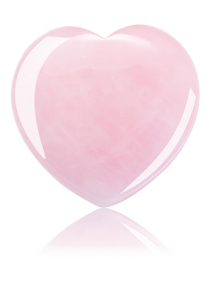 Jovivi 60mm Large Rose Quartz Crystal Heart Healing Crystals Heart Stones Polished Pocket Love Gemstones Chakra Reiki Energy Balancing Meditation Gift
