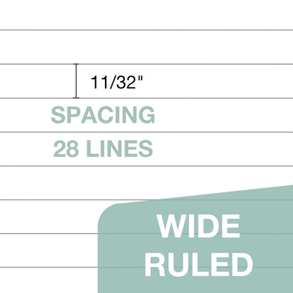 POPRUN White Legal Pads 8.5 x 11.75 Wide Ruled, 100GSM Writing Paper Pad, Bulk Lined Notepad Notebooks for Work School, Classroom Office Supplies, 3 Pack