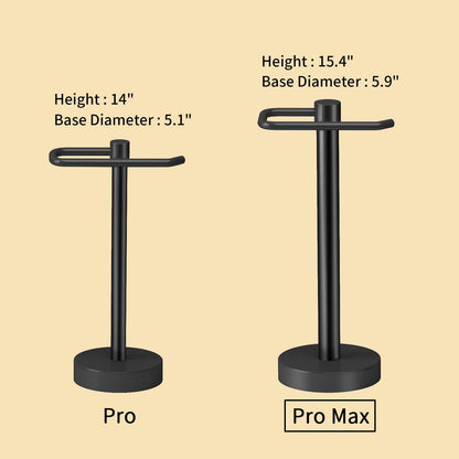 YUMORE Hand Towel Holder Stand Countertop Towel Rack Free Standing Towel Bar Hanger for Bathroom Kitchen Pro Max Matte Black