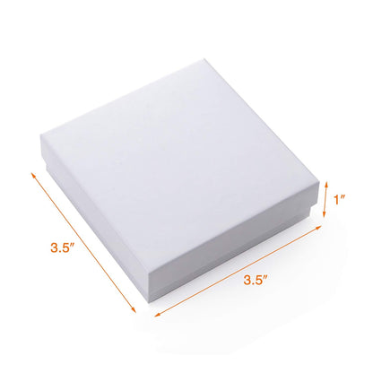 GEFTOL Jewelry Gift Boxes 96 Pack 3.5x3.5x1 Inch Cardboard Jewelry Boxes,Small Gift Boxes for Jewelry Earrings Necklaces Handmade Bangles Bracelets(White)