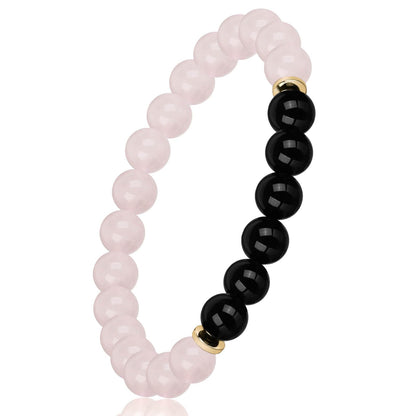 Rose Quartz Pink Opal Peru Crystal Bracelet, Love Friendship Anxiety Crystal Healing Stone Chakra Bracelet, Business Money Energy Wealth Good Luck Prosperity Feng Shui Beaded Bracelet for Men Women,
