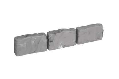 EasyFlex No-Dig Landscape Edging with Anchoring Spikes, 2.7 in Tall Decorative Stone-Look Garden Border, 15 Foot Kit, Slate Gray