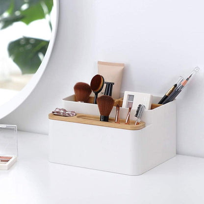Poeland Desktop Storage Box Pencil Pen Holder Makeup Brushes Organizer for Office Supplies, Vanity Table, Home