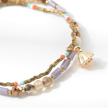 JOYA GIFT Adjustable Wrap Bracelet Bohemian Braided Beads Bracelet for Women Summer Beach Anklet