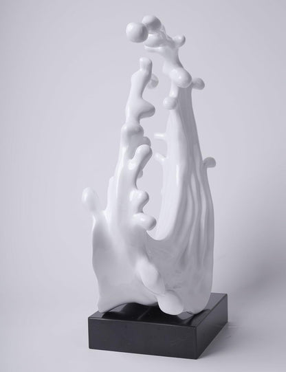 NENBOLEC Abstract Sculpture Decor Modern Art Gift Sea Wave Figurine Table Centerpiece Statue for Living Room Bedroom Office White 16.5 Inch
