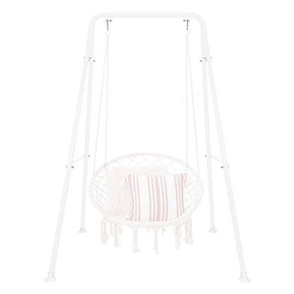 AUTOKAKUM Hammock Chair Stand, Heavy-Duty A-Frame Metal Swing Stand for Indoor and Outdoor, Suitable for Most Hanging Chairs, Easy to Assemble & Store, Hammock Chair not Included (White)