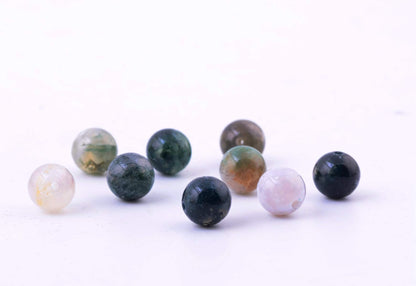 Natural Stone Beads 100pcs 10mm India Agate Round Genuine Real Stone Beading Loose Gemstone Hole Size 1mm DIY Smooth Beads for Bracelet Necklace Earrings Jewelry Making (India Agate, 10mm)