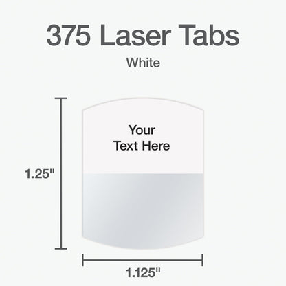 Redi-Tag Laser Index Tabs, Divider Tabs, Permanent Adhesive Index Labels, Customizable Divider Labels, Divider Labels for School, Home and Office, 1-1/8" x 1-1/4", White, 375 Tabs, (B39017)