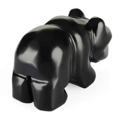 Bosfante 2" Obsidian Crooked Mouth Bear Statue for Strength,Bear Figurine for Courage,Bear Decor for Homes&Offices