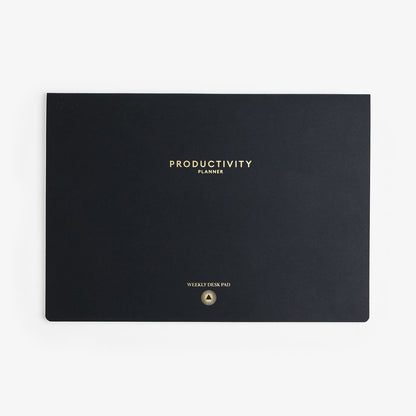 Intelligent Change - Weekly Desk Pad, 1-Year Productivity Planner, Tear-Out Deskpad for to-Do List, Productivity Tools for Time Management and Mindfulness, A4 Size, Black