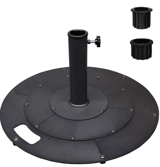Koutemie 21 Inches Heavy Duty Metal Outdoor Patio Umbrella Base Stand Holder for 1-¼" or 1-½" Umbrella Poles, Black