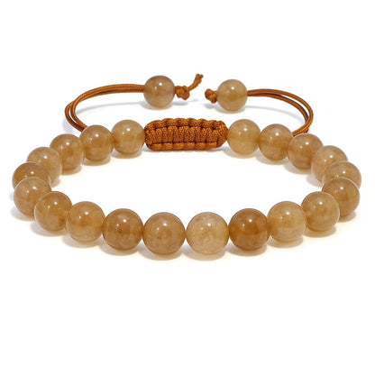 ANAYA AGATE Healing Crystal Bracelet – Chic Gemstone Bracelet for Men and Women – 8mm Round Bead Bracelets for Spiritual Healing, Protection, Positive Energy - Sunstone