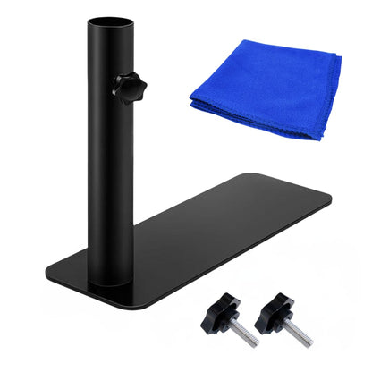 Flagpole Tire Mount Stand - Holds up to 1.5” Telescopic Poles - Portable Metal Wheel Base for Car RV Truck Vehicle - Includes Storage Bag, Cleaning Cloth and Spare Torque Screw