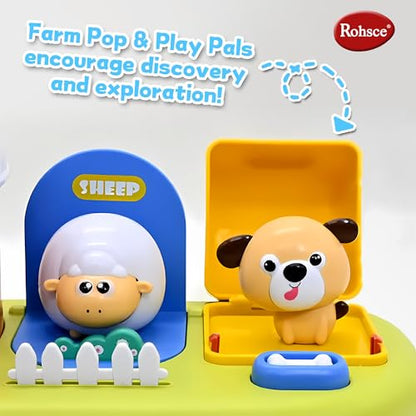 Baby Pop Up Toy with Music- Cause and Effect Pop Up Animal Toys for 6-12 Months Toddlers, 1 Year Old Babies Boys Girls, Infant Interactive Early Learning Educational Montessori Gifts