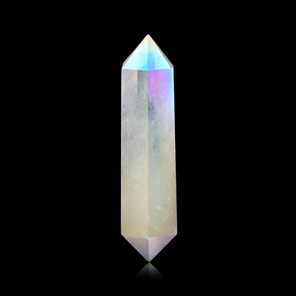 YATOJUZI 3.5" Healing Crystals Wand Electroplating Clear Quartz Crystals and Healing Stones Large Hexagonal Electroplating Crystal Points for Meditation Divination Reiki Energy Balancing 1PCS