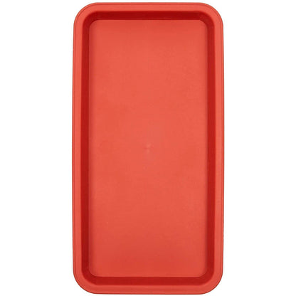 Juvale Rectangular Plastic Plant Tray - Plant Water Tray for Indoors & Outdoors - Built-in Drainage & Drip Catcher - Saucer for Seedlings & Small Pots - 8-Pack, Terracotta Red, 6.5 x 12 in