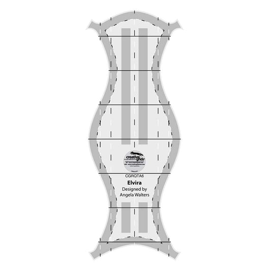Creative Grids Machine Quilting Tool Elvira – CGRQTA6 – Made in USA, Non-Slip Grip Acrylic Quilting & Sewing Template Ruler for Free-Motion quilt Patchwork Design on Domestic Sewing & Longarm Machines