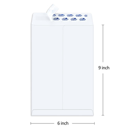 ValBox 6x9 Self Seal Security Catalog Envelopes 250 Count Small White Envelopes for Mailing, Storage and Organizing