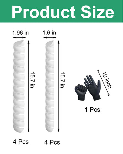 8 Pcs Tree Trunk Protector - Two Sizes Spiral Tree Guard with Free Cut-Resistant Gloves, Plastic Tree Bark Protector for Saplings/Fruit Trees, Anti-Deer/Squirrel/Animal Tree Protection for Garden Yard