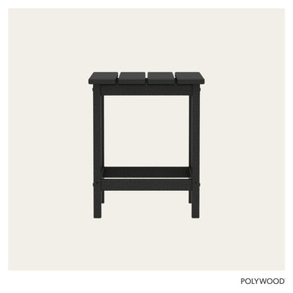 POLYWOOD Long Island 18" Side Table, Black