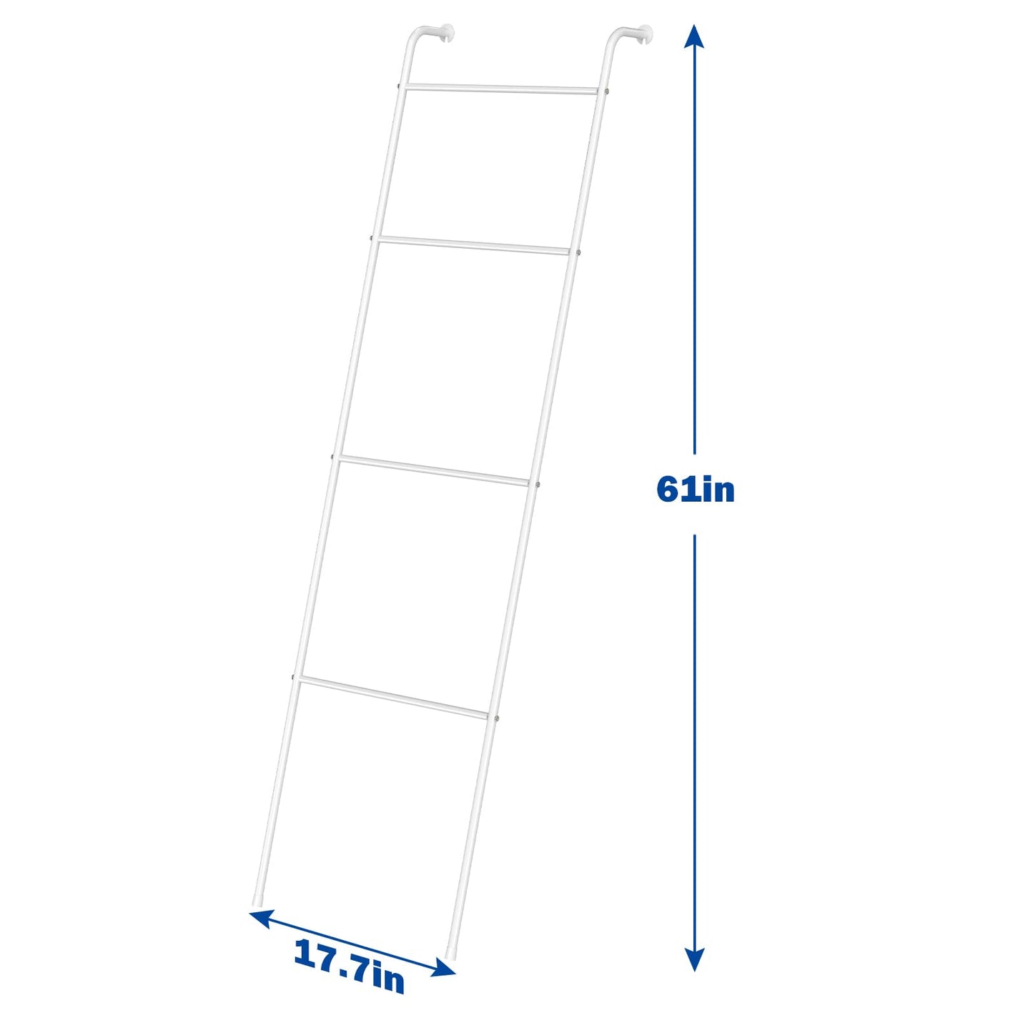 Blanket Ladder Decorative Towel Rack Holder for Bathroom, Wall Leaning Metal Drying Quilt Stand for Living Room Bedroom Farmhouse Home Decor, for Women Mom Mother Her Wife - White