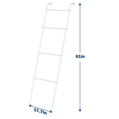 Blanket Ladder Decorative Towel Rack Holder for Bathroom, Wall Leaning Metal Drying Quilt Stand for Living Room Bedroom Farmhouse Home Decor, for Women Mom Mother Her Wife - White