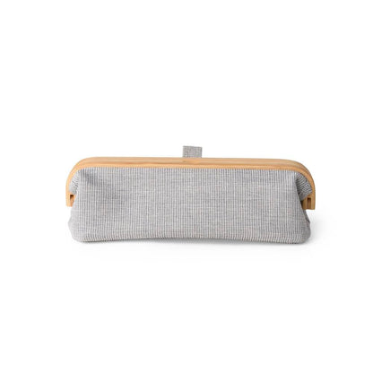 GUDEE UROKI Pen Case Pencil Pouch Lightweight and Spacious with Bamboo Frame Magnetic Opening for Organizing Stationary Office Supply 7.8x2.9.x2.7 inch Men and Women Infinity Blue