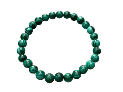 GAF TREASURES Malachite Crystal Bead Bracelet 7-8mm, Genuine Malachite Stretch Gemstone Bracelet, Healing Crystal Bracelet, Gift for Men & Women (1)