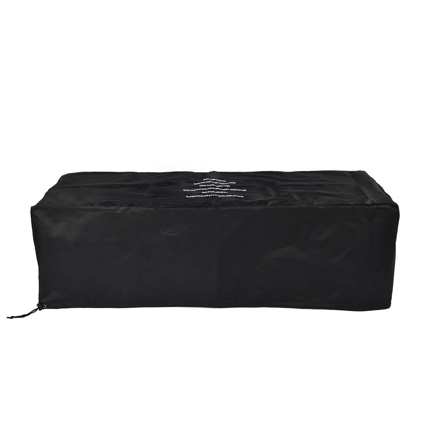 Outdoor Low Profile Fire Table, 48-inch Rectangle Propane Gas Fire Pit Table, 50,000 BTU Modern Firepit w/Lid, Glass Rocks, Cover, Pre-Attached 10ft Propane Hose, Flint Gray