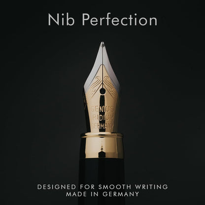 Wordsworth & Black Fountain Pen Set, Luxury Bamboo Wood - Medium Nib, Gift Case; Includes 6 Ink Cartridges, Ink Refill Converter -Journaling, Calligraphy; Drawing, Smooth Writing [Cherry Wood]