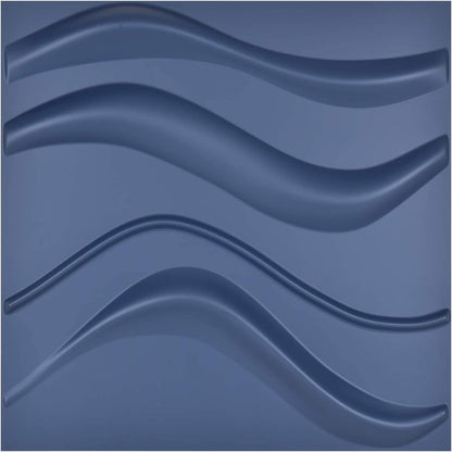 Art3d Navy Blue 3D Wall Panel PVC Slim Wave Covers 32 Sqft, for Interior Wall Decor in Living Room,Bedroom,Lobby,Office,Shopping Mall