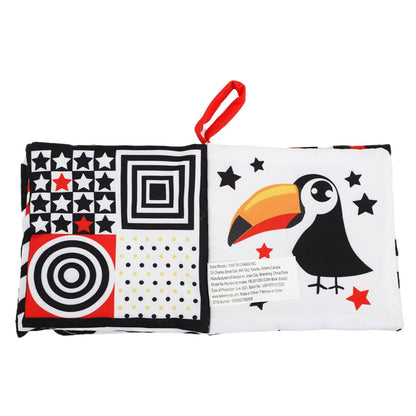 Bebe Mondo High Contrast Baby Book, Newborn Toys 0-3 Months,Black and White Crinkle Books for Babies,Soft Sensory Infant Toys 0-6-12 Months,Stroller Toy for Vision Development,Shower Gift for Boy Girl
