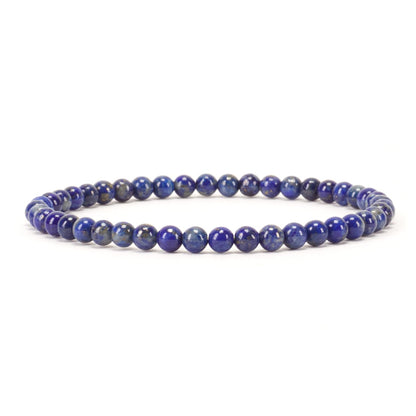 Cherry Tree Collection - Small, Medium, Large Sizes - Gemstone Beaded Bracelets For Women and Men - 4mm Round Beads (Lapis, Medium)