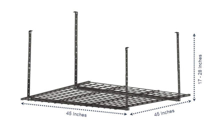 Hyloft Overhead Steel Garage Storage System, Ceiling Rack, 45-Inch x 45-Inch, 00625, Hammertone