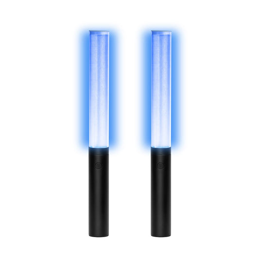 LED Glow Sticks Reusable Glow Party Favor Supplies Multicolor Light Up Stick Idol Concert LED Flashing Bright Glow Lightsticks for Wedding, Birthday, Raves, Concert, Halloween, Christmas (Black-2Pack)