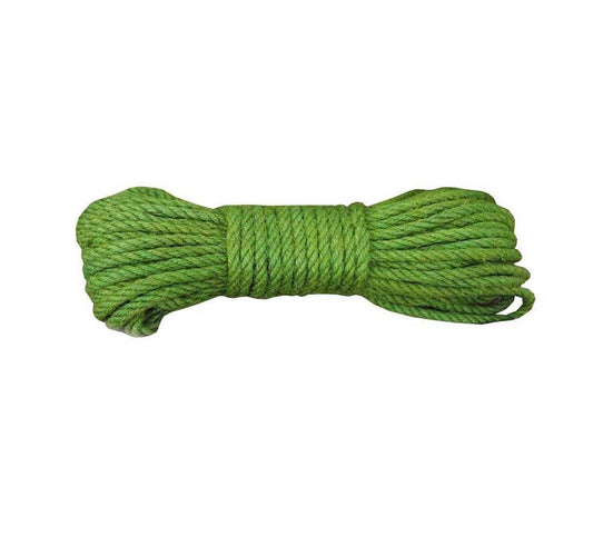 Fendawn Strive Grass Green Jute Rope - 4mm 20m (1/6 Inch x 65 Feet) Hemp Rope for Crafts, Gardening, DIY Festive Decoration, Pet Cat Playing