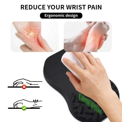 3-in-1 Ergonomic Mouse Pad Set with Keyboard Wrist Rest Support & Cable Organizer – Memory Foam for Carpal Tunnel & Pain Relief, Non-Slip Base – Ideal for Office & Gaming – Gift Box – Black-Meeshoo