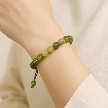 ANAYA AGATE Healing Crystal Bracelet – Chic Gemstone Bracelet for Men and Women – 8mm Round Bead Bracelets for Spiritual Healing, Protection, Positive Energy - Prehnite